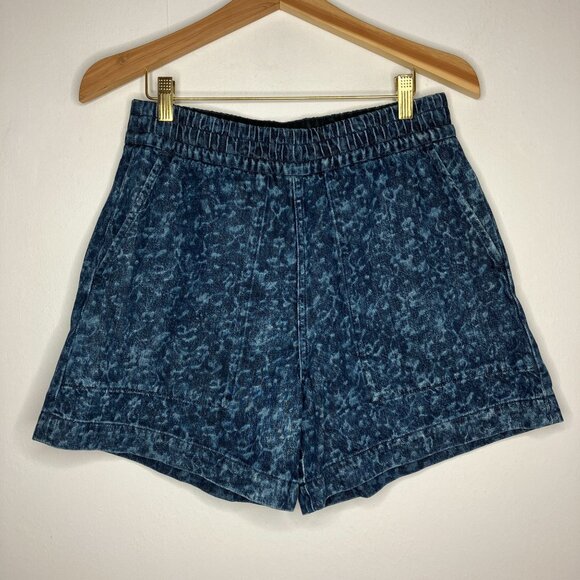 Everlane Denim Blue Jean Patterned Shorts with Pockets Women's Small - Picture 1 of 9